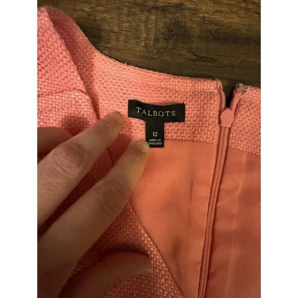 Talbots Pink 2pc Suit Sleeveless Shift Dress Sz:12 & Blazer Sz:10 - Picture 3 of 12